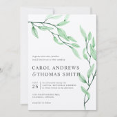 Etheral Green | Verticale bruiloft met botanische  Kaart (Voorkant)
