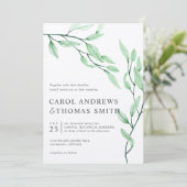 Etheral Green | Verticale bruiloft met botanische  Kaart (Staand voorkant)