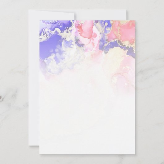 Etheral Jewel Tones Ink Wash Weddenschap Kaart (Achterkant)