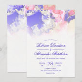 Etheral Jewel Tones Ink Wash Weddenschap Kaart (Voorkant / Achterkant)