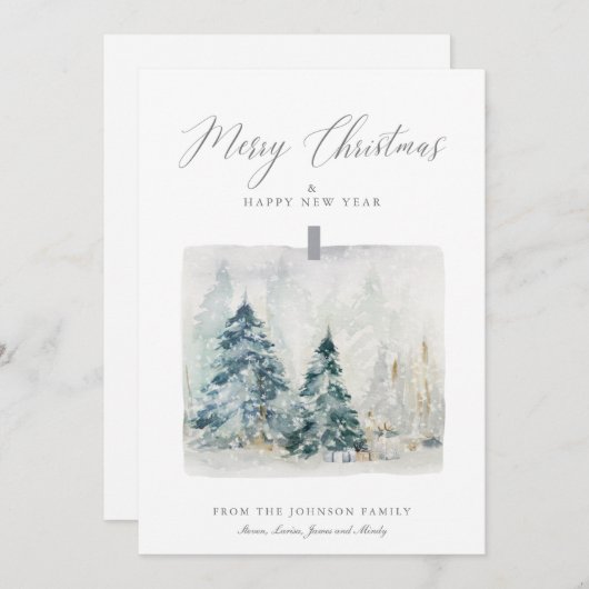 Etheral Light Winter Frosty Snow Scene Kerstmis Feestdagenkaart (Voorkant / Achterkant)