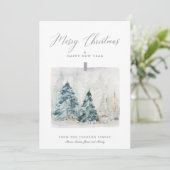 Etheral Light Winter Frosty Snow Scene Kerstmis Feestdagenkaart (Staand voorkant)