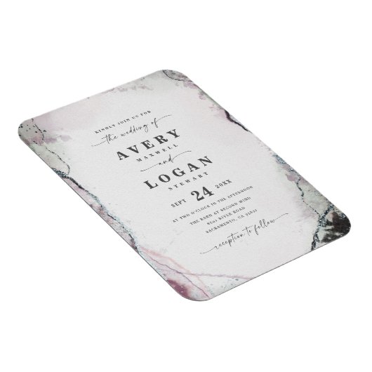 Etheral Lila Paars & Green Wedding Invitation Magneet (Rechterzijde)