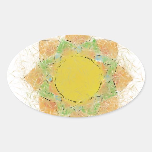 Etheral Lotus Flower Ovale Sticker (Voorkant)