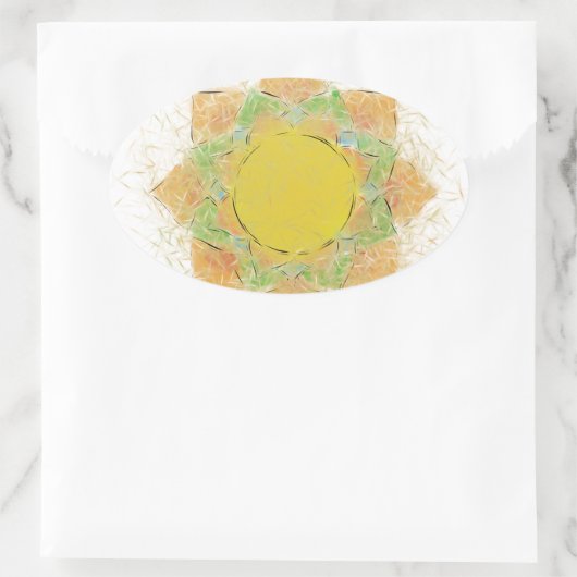 Etheral Lotus Flower Ovale Sticker (Tas)