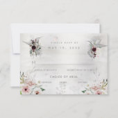 Etheral Love Wedding 3 Meal Choice RSVP Card (Voorkant)