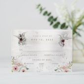 Etheral Love Wedding 3 Meal Choice RSVP Card (Staand voorkant)