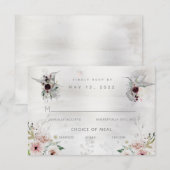 Etheral Love Wedding 3 Meal Choice RSVP Card (Voorkant / Achterkant)