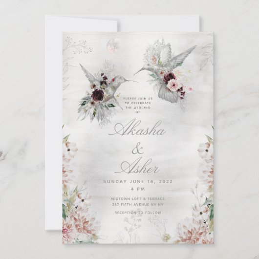 Etheral Love Wedding Invitation Suite Kaart (Voorkant)