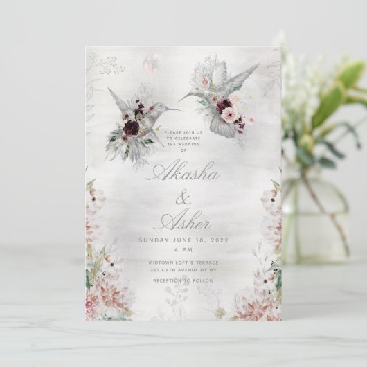 Etheral Love Wedding Invitation Suite Kaart (Staand voorkant)
