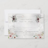 Etheral Love Wedding No Meal Choice RSVP Card (Voorkant)