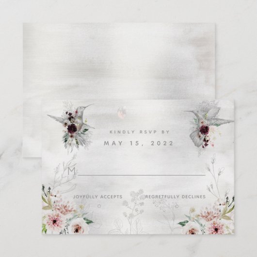 Etheral Love Wedding No Meal Choice RSVP Card (Voorkant / Achterkant)