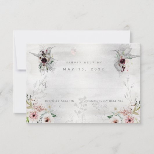 Etheral Love Wedding No Meal Choice RSVP Card Kaartje (Voorkant)