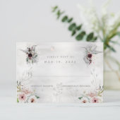 Etheral Love Wedding No Meal Choice RSVP Card Kaartje (Staand voorkant)