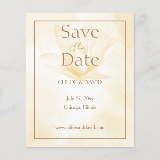 Etheral Magnolia, Budget Weduwnaar sparen de datum (Voorkant)