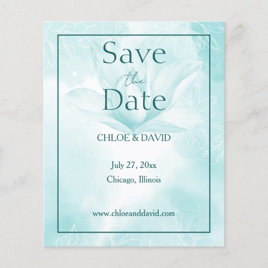 Etheral Magnolia, Budget Weduwnaar sparen de datum (Voorkant)