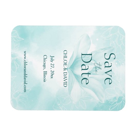 Etheral Magnolia Flower, sla de datum Magnet op Magneet (Horizontaal)