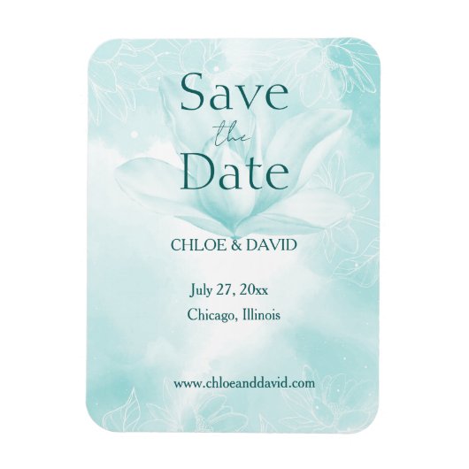 Etheral Magnolia Flower, sla de datum Magnet op Magneet (Verticaal)