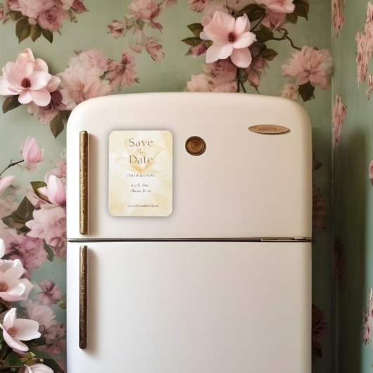 Etheral Magnolia Flower, sla de datum Magnet op Magneet