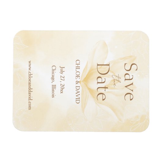 Etheral Magnolia Flower, sla de datum Magnet op Magneet (Horizontaal)