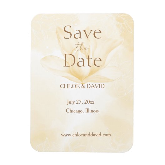 Etheral Magnolia Flower, sla de datum Magnet op Magneet (Verticaal)