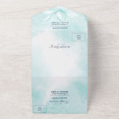 Etheral Magnolia Flower, Wedding All In One Uitnodiging (Buitenkant)