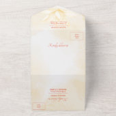 Etheral Magnolia Flower, Wedding All In One Uitnodiging (Buitenkant)