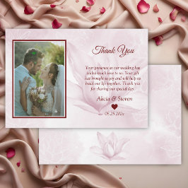 Etheral Magnolia Flower, Wedding Bedankkaart