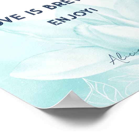 Etheral Magnolia Flower, Wedding Coffee Bar Poster (Hoek)