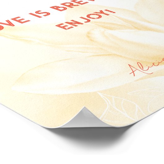 Etheral Magnolia Flower, Wedding Coffee Bar Poster (Hoek)