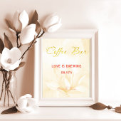 Etheral Magnolia Flower, Wedding Coffee Bar Poster