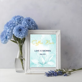 Etheral Magnolia Flower, Wedding Coffee Bar Poster
