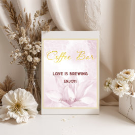 Etheral Magnolia Flower, Wedding Coffee Bar Poster