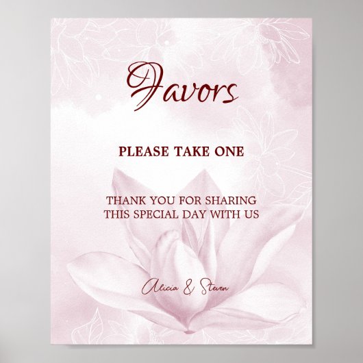 Etheral Magnolia Flower, Wedding Favors Poster (Voorkant)