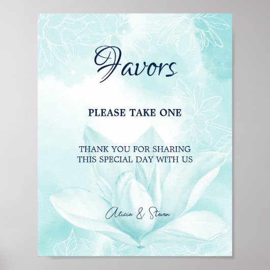 Etheral Magnolia Flower, Wedding Favors Poster (Voorkant)