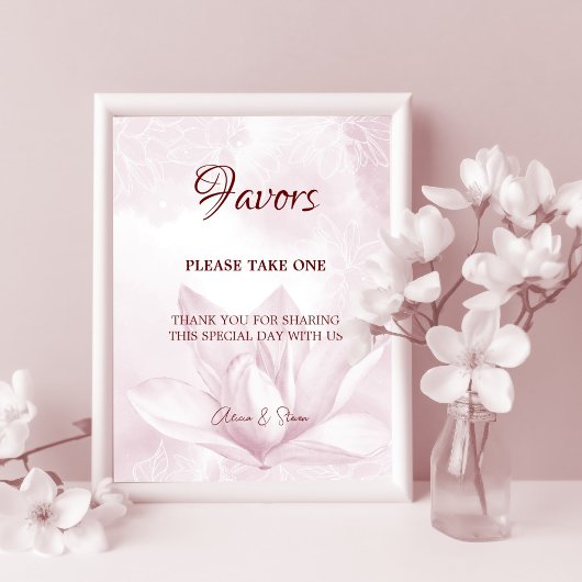 Etheral Magnolia Flower, Wedding Favors Poster