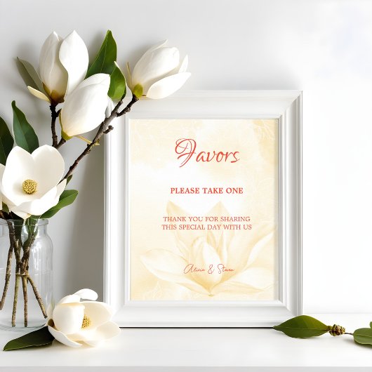 Etheral Magnolia Flower, Wedding Favors Poster
