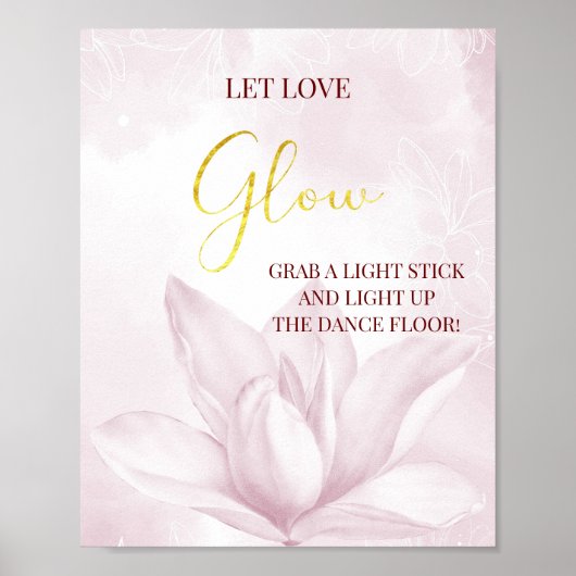 Etheral Magnolia Flower, Wedding Glow Poster (Voorkant)
