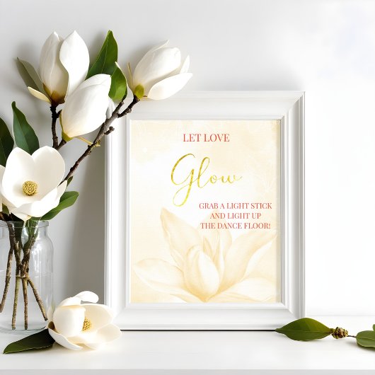 Etheral Magnolia Flower, Wedding Glow Poster