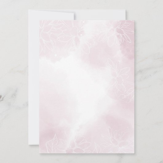 Etheral Magnolia Flower, Wedding Kaart (Achterkant)