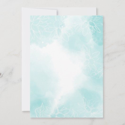 Etheral Magnolia Flower, Wedding Kaart (Achterkant)