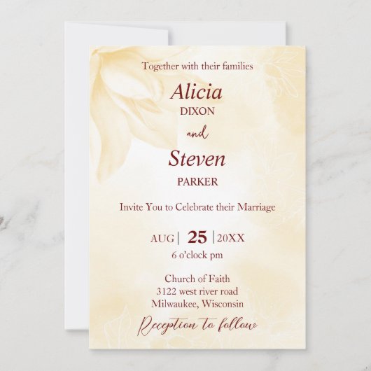 Etheral Magnolia Flower, Wedding Kaart (Voorkant)