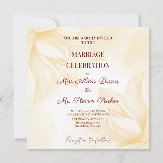 Etheral Magnolia Flower, Wedding Kaart (Voorkant)