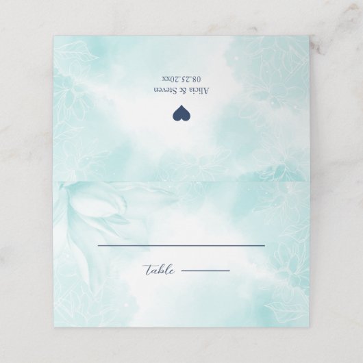 Etheral Magnolia Flower, Wedding Plaatskaartje (Buitenkant ongevouwen)