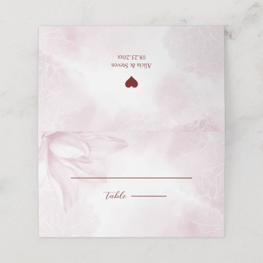 Etheral Magnolia Flower, Wedding Plaatskaartje (Buitenkant ongevouwen)