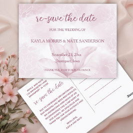 Etheral Magnolia Flower, Wedding Re Save the Date Briefkaart