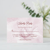 Etheral Magnolia Flower, Wedding RSVP Kaartje (Staand voorkant)