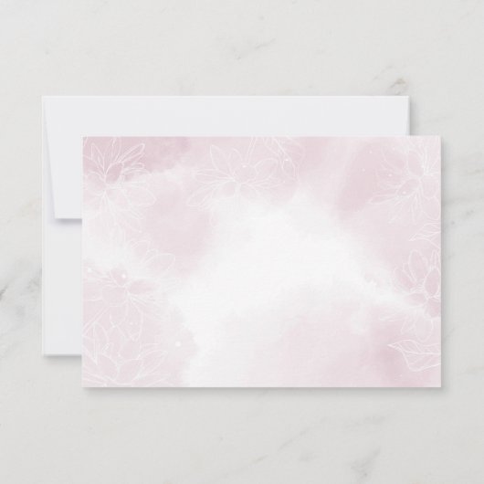 Etheral Magnolia Flower, Wedding RSVP Kaartje (Achterkant)