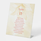 Etheral Magnolia Flower, Wedtable Table Number Reclamebord Met Voetstuk (Voorkant)