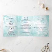 Etheral Magnolia, Wedding Drieluik Uitnodiging (Binnen)